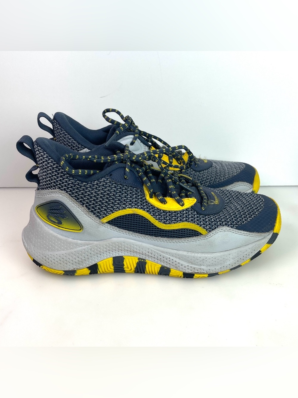 Under Armour Curry 3Z 24 Basketball Shoes Blue Gray Yellow Unisex M9 W10.5